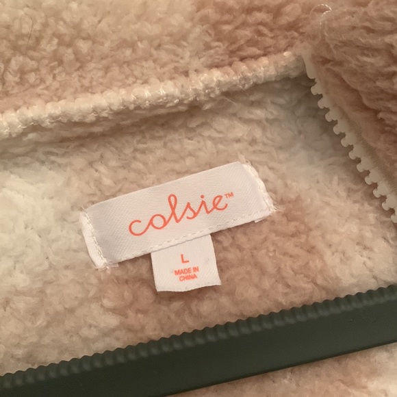 Womens Colsie Size Large Plaid Sherpa Sweater - Picture 2 of 2